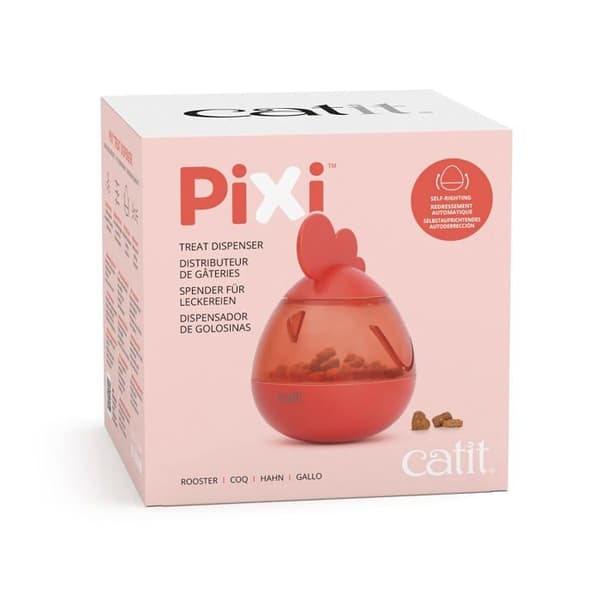 Catit godsak - 43032 - PIXI interaktiv och mobil godsaksdispenser för katt, leksak i form av en tupp för katt