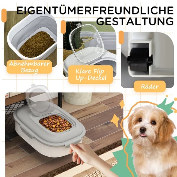Hundmatsförvaring, 44x32x37 cm, Grå