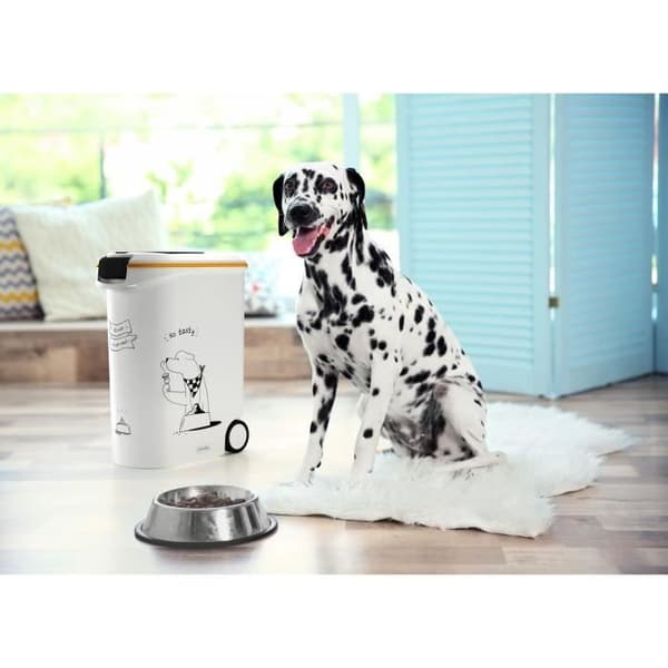 CURVER Hundefoderbeholder på hjul 20 kg - 54L - Middag serveres