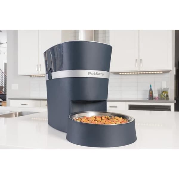 PetSafe Smart Feed automatisk foderautomat til hunde/katte med timer og skål i rustfrit stål, 13,5 cm