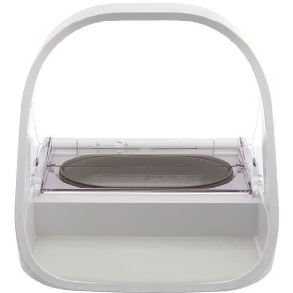 SUREFEED Mikrochip Foder/Kibble Dispenser - Hvid (Enkelt Skål, Dobbelt Skål, Måtte & Etiket)