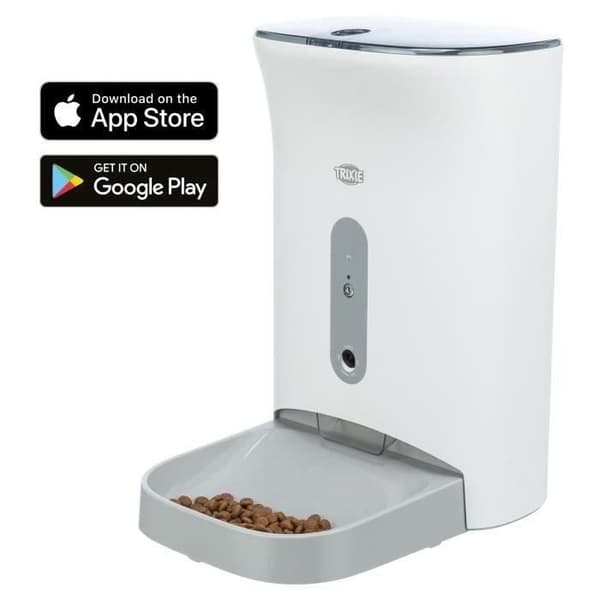TRIXIE TX8 Smart 2.0 Automatisk Maddispenser - 4,5L - 24 × 38 × 19 cm - Hvid
