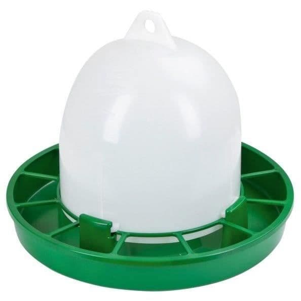 Plastmatare för kyckling - KERBL - 24 cm - Ø30 cm - 2.5 kg - Vit/Grön