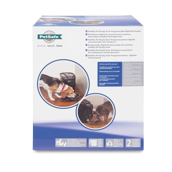PetSafe - Simply Feed 5,6L automatisk hunde-/kattefoderdispenser - Op til 12 måltider, batteridrevet eller