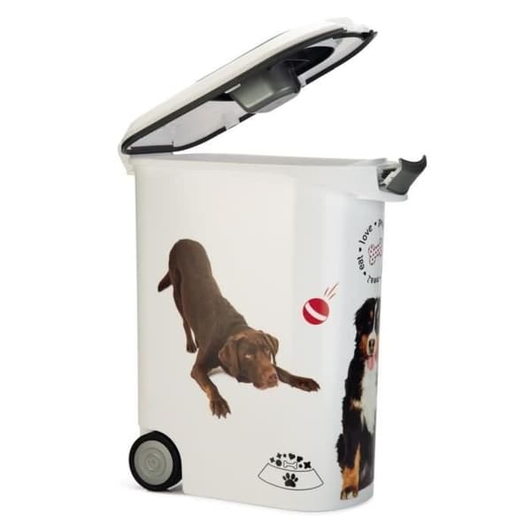 CURVER Hundmatsbehållare med hjul 20 kg - 54L - Love Pets