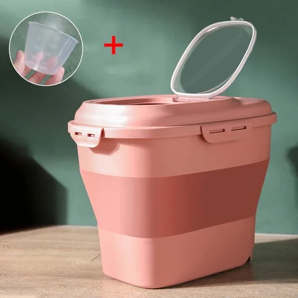 Kattefoderbeholder, Stor Kapacitet, Fugtbestandig,pink