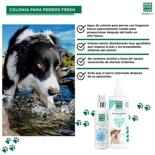 Menforsan Eau de Cologne Fresh för hundar 500ml, intensiv och uppfriskande doft, deodoriserande effekt
