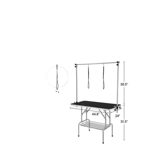 Hundvårdsbord, Robust Rostfritt Stål, Fällbar Design,36 tum en arm