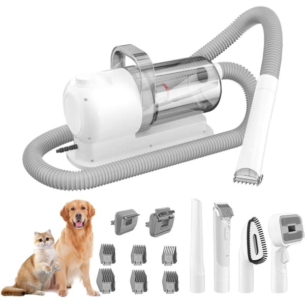 Pet Grooming Vacuum, 10,00 kPa sugekraft, mindre end 65 dB støjniveau,For EU-stik, HVID