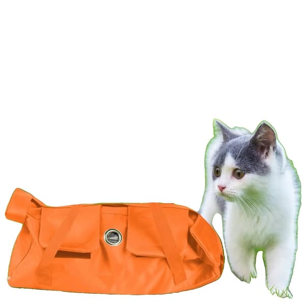 Katpleje Taske, Åndbar Design, Justerbar Halsrem,Orange 37cmx24cm S
