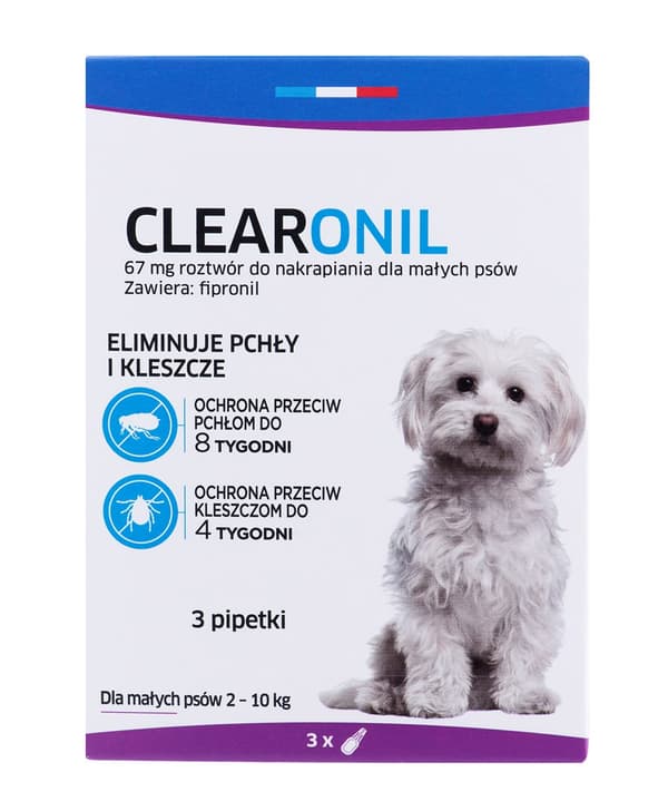 FRANCODEX Clearonil Small breed - antiparasitdroppar för hundar - 3 x 67 mg