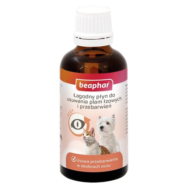 Beaphar mild vätska för att ta bort tårfläckar för hundar och katter - 50ml