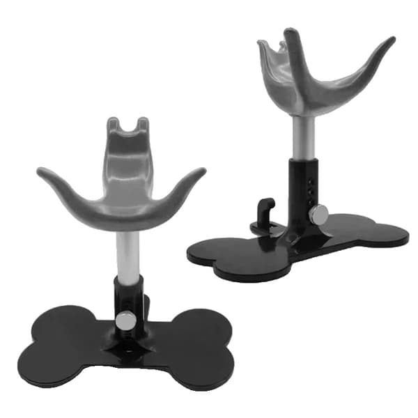 Hundassisterat stående stöd, justerbar höjd 14,5 cm till 18,5 cm, mjuk silikon, hållbara material,grå
