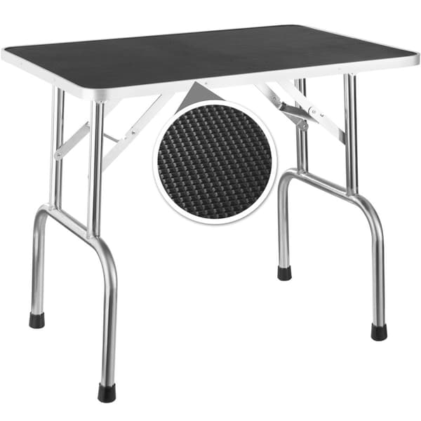 Trimmebord med galge og kurv - sort/sølv