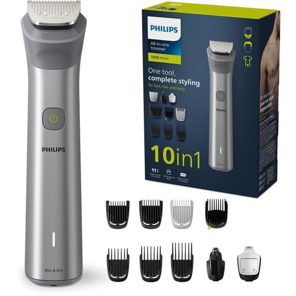 Hårtrimmer - PHILIPS - MG5920/15 - Trådlös - Rostfritt stål - 10 tillbehör inklusive
