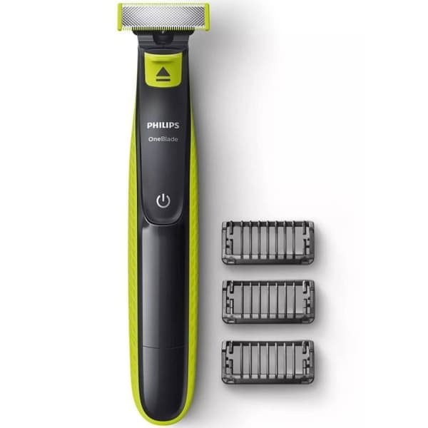 Skäggtrimmer - PHILIPS - Oneblade QP2724/10 - 3 tillbehör (1 / 3 / 5 mm) ingår – trådlös laddningsbar - Grön / Svart