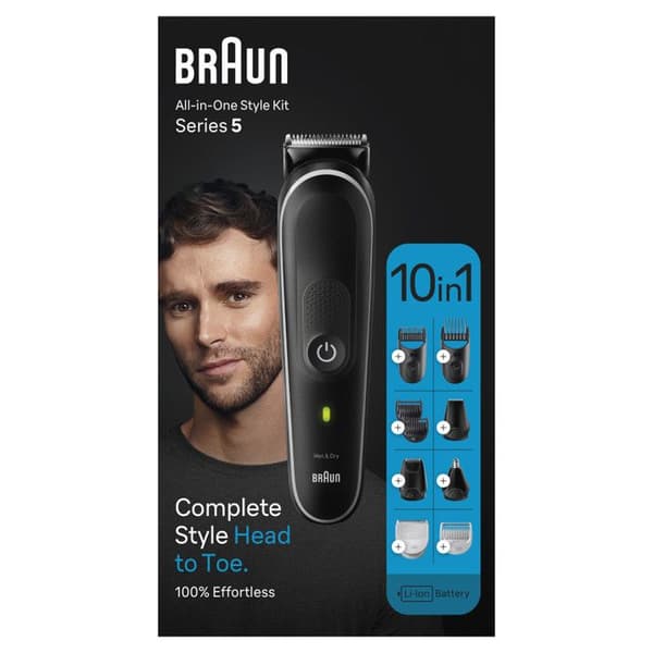 Allt-i-ett trimmer - BRAUN - Serie 5 MGK5440 - 10 i 1 - Kit för skägg, hår, kroppsrakning och mer