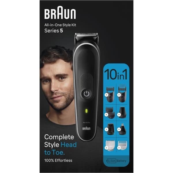 Allt-i-ett trimmer - BRAUN - Serie 5 MGK5440 - 10 i 1 - Kit för skägg, hår, kroppsrakning och mer