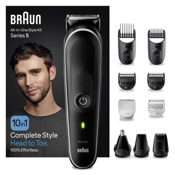 Allt-i-ett trimmer - BRAUN - Serie 5 MGK5440 - 10 i 1 - Kit för skägg, hår, kroppsrakning och mer
