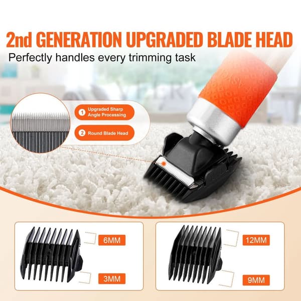 200W 1500-6100RPM multifunktionell elektrisk matttrimmer med klippguide, 6 hastighets justerbart blad