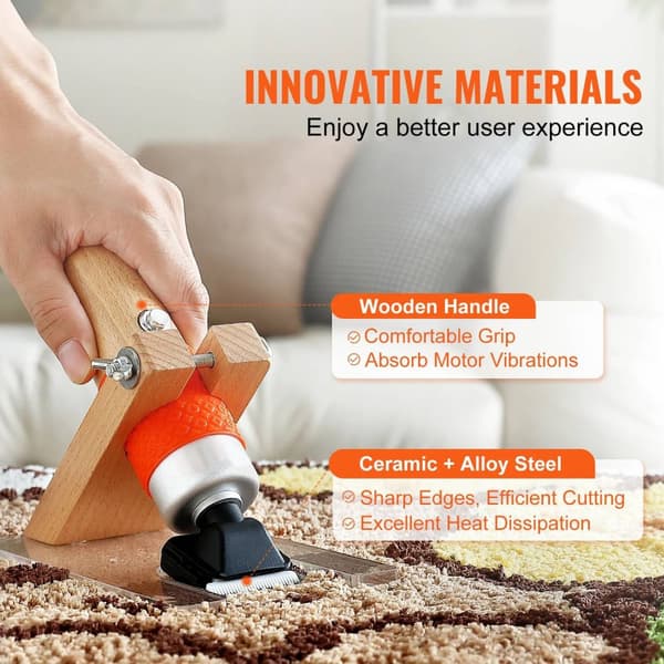200W 1500-6100RPM multifunktionell elektrisk matttrimmer med klippguide, 6 hastighets justerbart blad