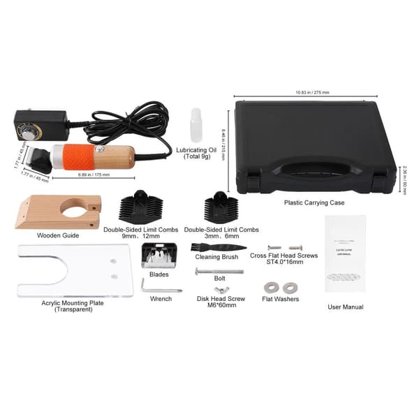 200W 1500-6100RPM multifunktionell elektrisk matttrimmer med klippguide, 6 hastighets justerbart blad