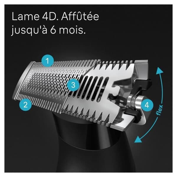 BRAUN Series X XT3100 Hybrid ansiktstrimmer med 4D flexibelt blad, vattentät, 3 kammar - män