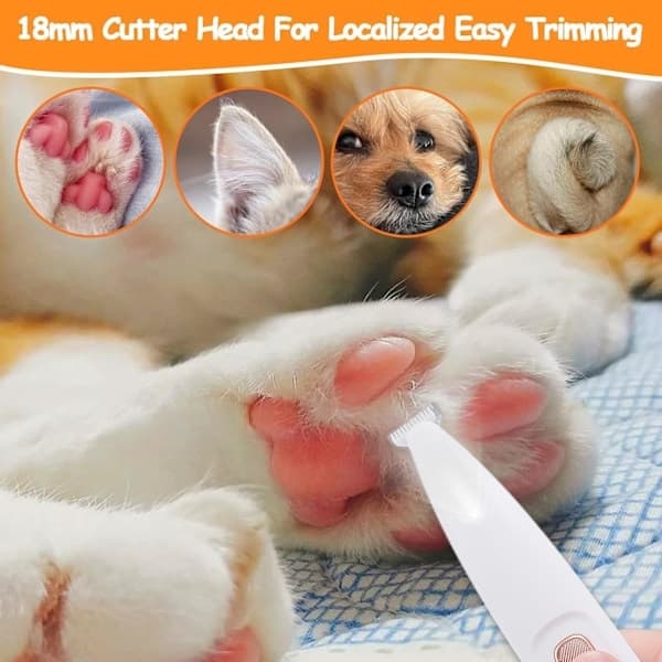 Ny opgradering Pet Micro Precision Trimmer Hundepotetrimmer med LED-lys Quiet Pet Hair Trimmer Vandtæt