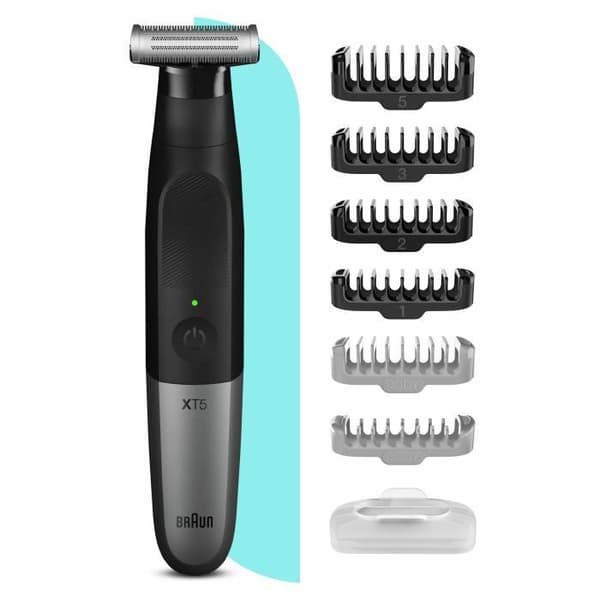 Braun Series XT5 mäns elektriska rakapparat och hybridtrimmer, ansikte + kropp, hållbart blad och resväska svart, XT5200