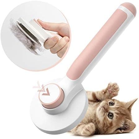 Självrengörande Slicker Brush för hund och katt tar bort underull