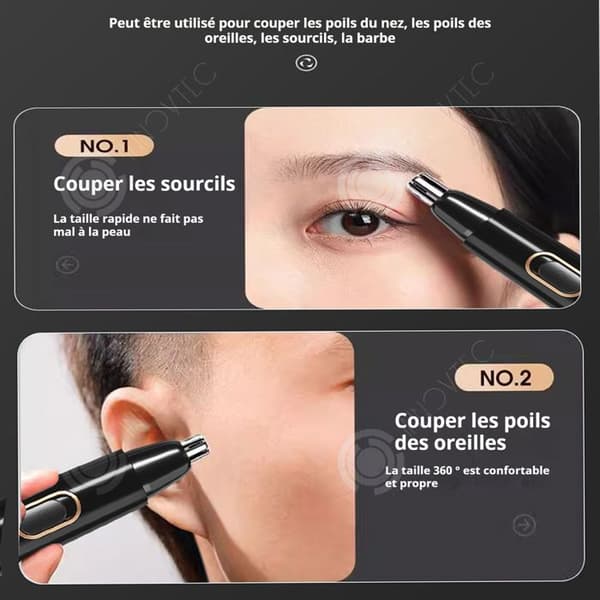 INN Nose Hair Trimmer ABS Material Tvättbart blad Icke-invasiv elektrisk näsrakapparat USB Uppladdningsbar ögonbrynstrimmer