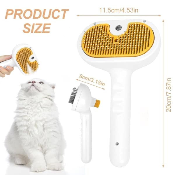 Ångborste för Katt och Hund – Borste till Husdjur - Husdjursborste –Tryckborste för djurpäls  20 x 11.5 x 8cm