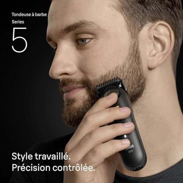 Skäggtrimmer - BRAUN - Series 5 - Ultra-Skarp Blad - 120 Min Autonomi - 40 Längder