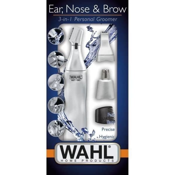Näs-/örontrimmer - WAHL - Ear, Nose & Brow 3-i-1 - 3 skärhuvuden - Tvättbara blad