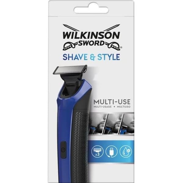 Razor WILKINSON Shave & Style elektrisk trimmer - Blå - För ansikte och kropp - Uppladdningsbart batteri