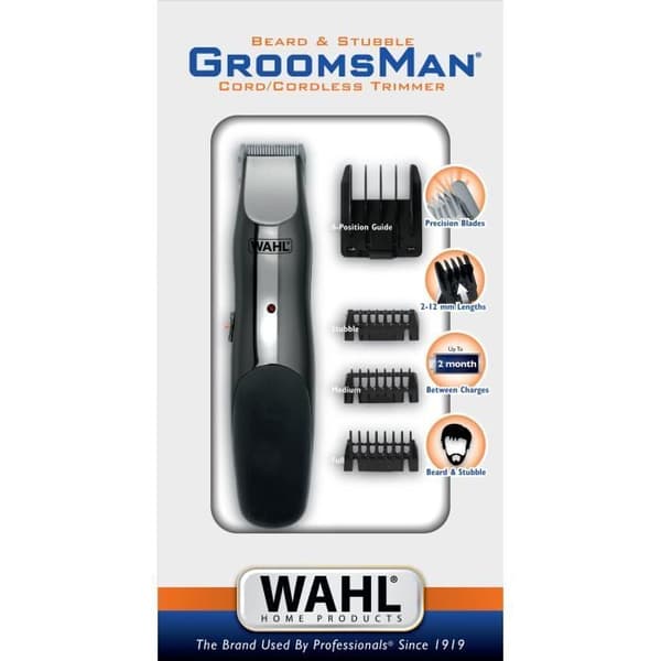 Skäggtrimmer - WAHL - GROOMSMAN - 3,5 V - 6 kammar - Autonomi: 60 min - Grå