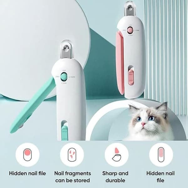 Hund- och kattklippare, husdjursnageltrimmer - med nagelfil, 1-pack