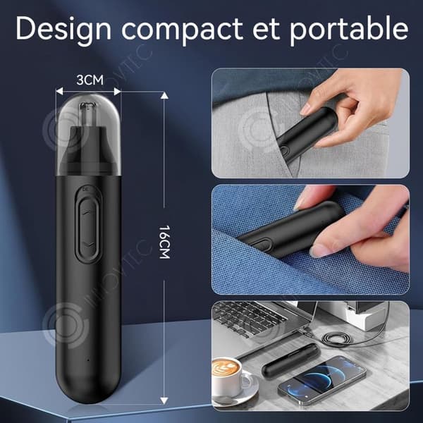 INN Tondeuse näsa 2 i 1 400mah trimmer för ögonbryn och ansiktshår för män vattentålig ipx7 lätt att rengöra liten och portabel