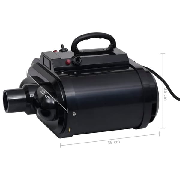 vidaXL Husdjursfön dubbel motor svart