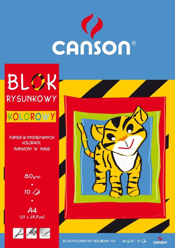 A4 ritblock för skolan, 10 färgade ark