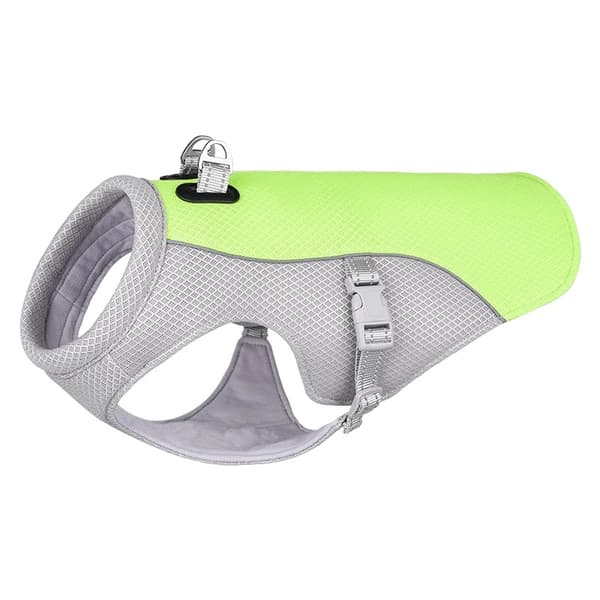 Sommerhundekølevest, åndbart mesh, justerbar pasform, reflekterende egenskaber,XXL, Grøn