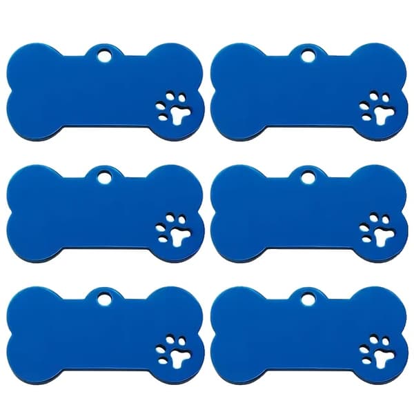 ID-tags, personlig gravering, holdbart materiale,40x20x1.7mm, Blå