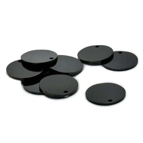 Hund ID-taggar, Anpassad gravyr, Hållbart material,Svart, 25MM