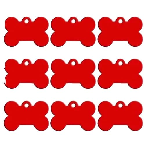 ID-tags, specialindgravering, holdbart materiale,Rød, 51X36X1MM