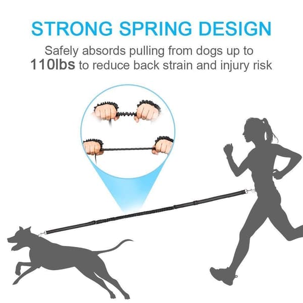 INF Hundkoppel Handsfree med Midjeväska Svart