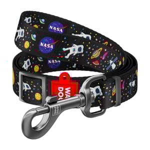 Waudog nylon koiran talutushihna, kuvio "NASA21", leveys 25 mm, pituus 122 cm.