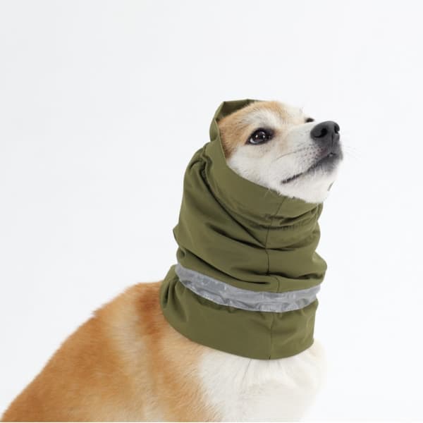 INF Beroligende hundehætte - Vandtæt & varm hundekrave i én græs farve M