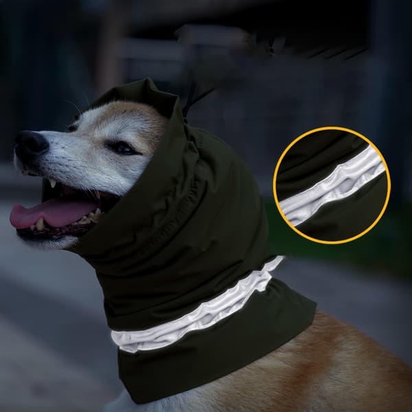 INF Lugnande hundhuva - Vattentät & varm hundhalsduk i ett Svart S