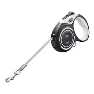 Dogness automatiskt koppel 5m med ficklampa och väskbehållare (grå)