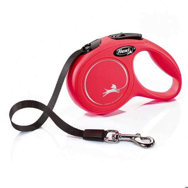 KERBL Flexi Classic M repkabel - Längd: 5 m - Maxvikt: 25 kg - Röd - För hundar